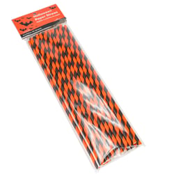 Chef Craft Orange/Black Paper Straws