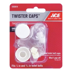 Ace Toilet Bolt Caps White Plastic