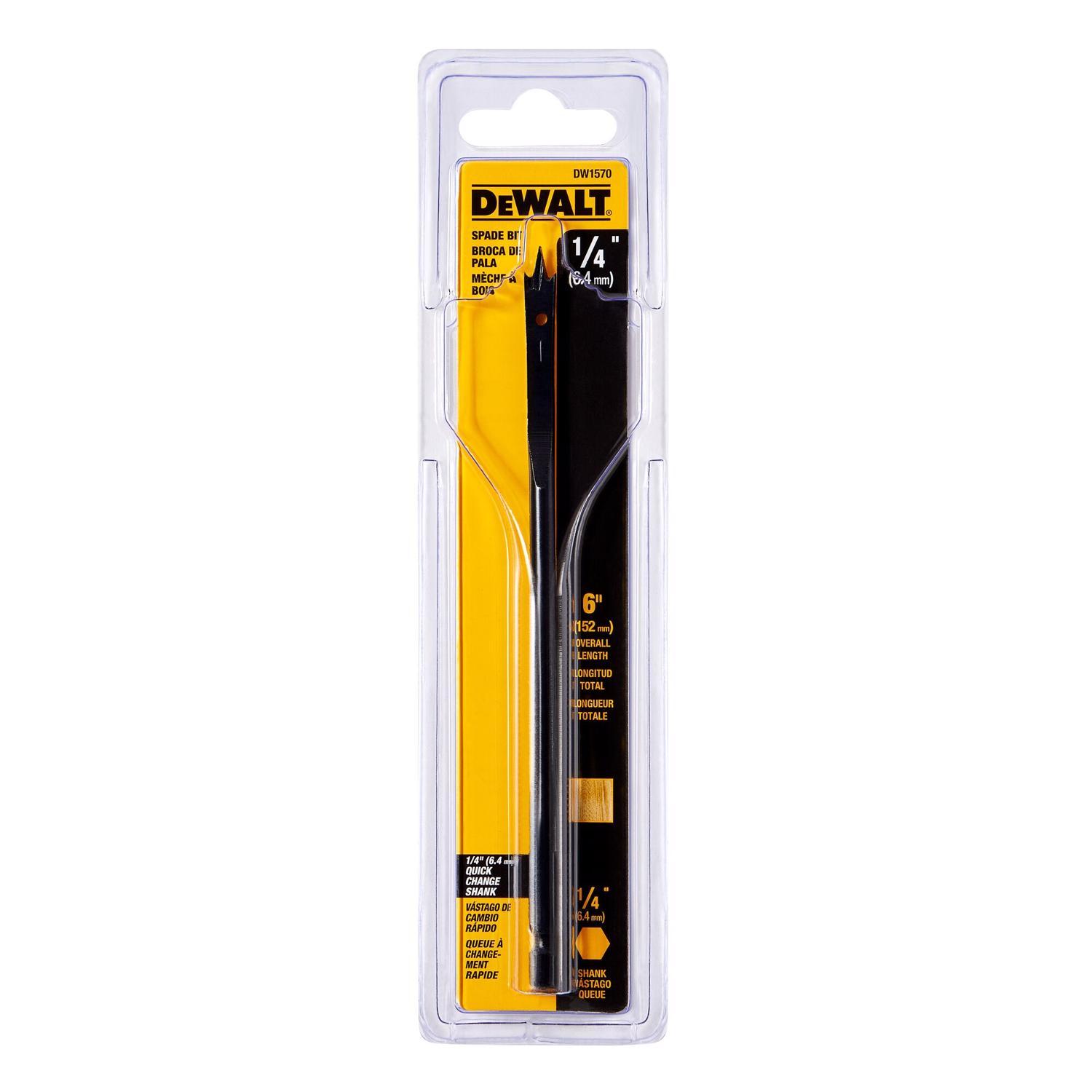 Photos - Drill Bit DeWALT 1/4 in. X 6 in. L Carbon Steel Spade Bit 1 pk DW1570 