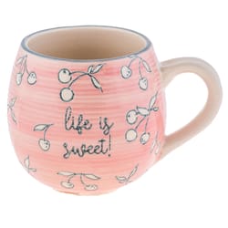 Karma Fiona 15 oz Pink/White BPA Free Cherries Mug