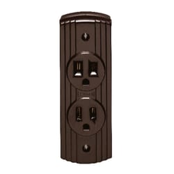 Leviton 15 amps 125 V Duplex Brown Outlet 5-15R 1 pk
