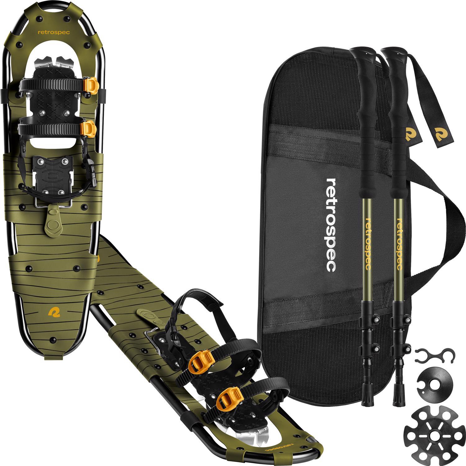 Retrospec Drifter 30 in. Unisex Snowshoe Bundle Olive Sansujyuku sansujyuku.com
