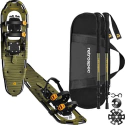 Retrospec Drifter 30 in. Unisex Snowshoe Bundle Olive