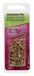 HILLMAN 18 Ga. X 1/2 in. L Brass-Plated Steel Escutcheon Pins 1 pk 1.5 oz