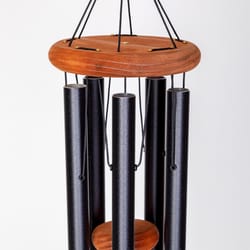 Wind River Festival Black Aluminum/Wood 28 in. Wind Chime