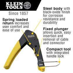 Klein Tools 5.594 in. Compression Crimper Black/Yellow 1 pk