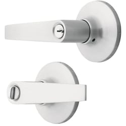 Ace Straight Lever Satin Entry Door Knob 1-3/4 in.