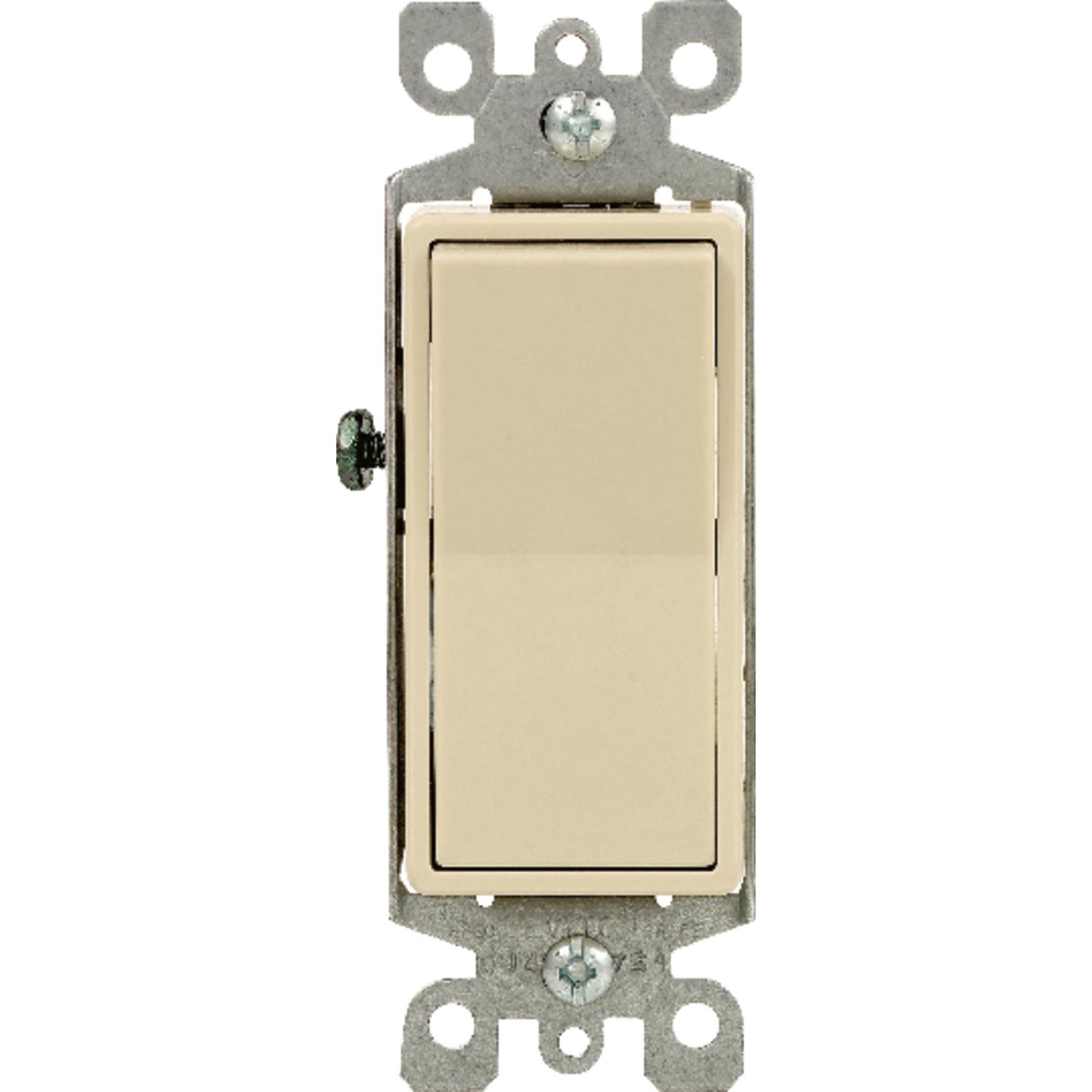 Leviton Decora 15 Amps Single Pole Rocker AC Quiet Switch Ivory 1 Pk ...