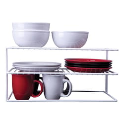 Grayline 9 in. H X 18 in. W X 9 in. L PE Coated White Tiered Shelf Organizer