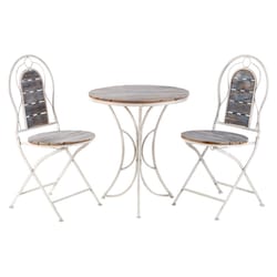 Alpine 3 pc White Steel Modern Bistro Set