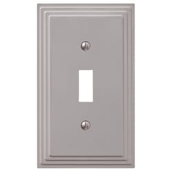 Amerelle Steps Satin Nickel Gray 1 gang Zinc Toggle Wall Plate 1 pk