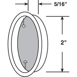 Prime-Line 2 in. L Satin Nickel Silver Steel Flush Mortise Finger Pull