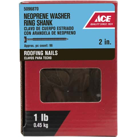Ace 2 in. Roofing Galvanized Steel Nail Round Head 1 lb Ace 2 in. Roofing Galvanized Steel Nail Round Head 1 lb