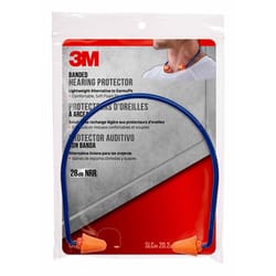 3M 28 dB PVC Hearing Protector Banded Ear Plugs Blue/Orange 1 pk