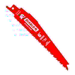 Diablo 6 in. Bi-Metal Nail Embedded Wood Reciprocating Saw Blade 6/12 TPI 1 pc