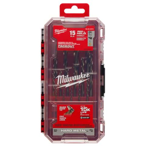 Milwaukee Red Helix Cobalt Drill Bit Set 3-Flat Shank 1 pk