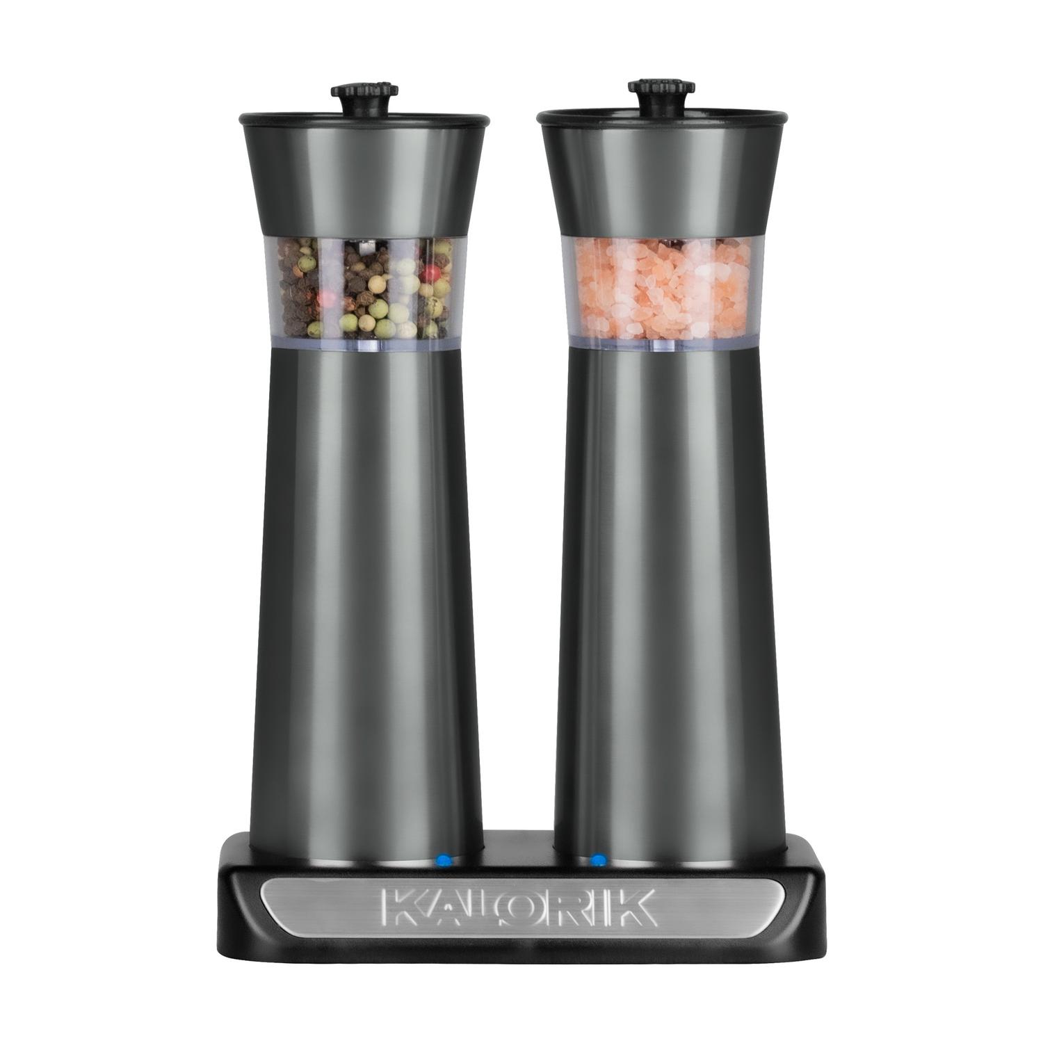 Kalorik Pewter Plastic/Stainless Steel Salt and Pepper Grinder Set Sansujyuku sansujyuku.com