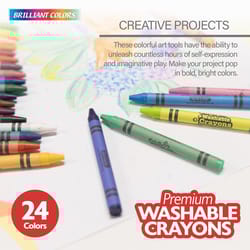 Bazic Products Washable Assorted Color Crayons 24 pk