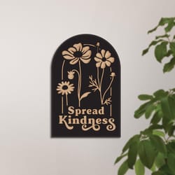 P Graham Dunn 15 in. H X 1 in. W X 10 in. L Dark Brown MDF Spread Kindness Ornate Decor