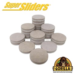 Super Sliders Gorilla Glue Beige 1-1/2 in. Adhesive Felt Sliders 24 pk