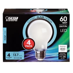 Feit A19 E26 (Medium) LED Bulb Daylight 60 Watt Equivalence 4 pk