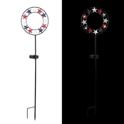 Alpine Multicolored Metal 35 in. H X 8 in. L X 1 in. W Star Solar Garden Stake