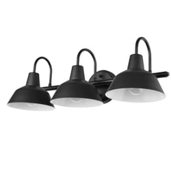 Globe Electric Barnyard Matte Black 3 lights Incandescent Vanity Light Wall Mount