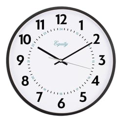 Equity 14 in. L X 14 in. W Indoor Analog Wall Clock Plastic Black/White