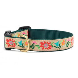 Up Country Tan Tapestry Floral Nylon Dog Collar Large