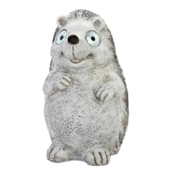 Summerfield Terrace Gray Polyresin 12 in. H Hedgehog Solar Statue