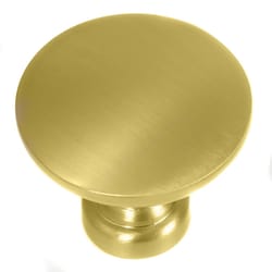 MNG Hardware Soho Round Cabinet Knob 1-1/6 in. D Brushed Brass 1 pk