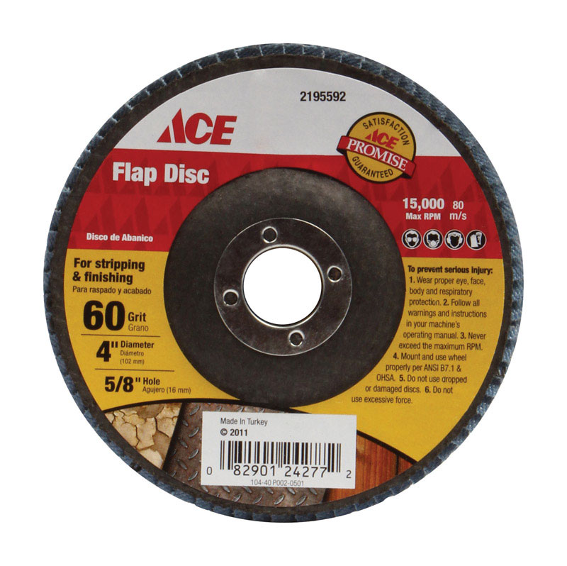 UPC 082901242772 product image for Ace(r) 60 grit 4in x 5/8in Flap Wheel | upcitemdb.com