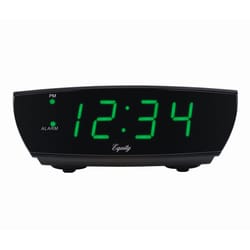 La Crosse Technology Equity 5.47 in. Green Alarm Clock LED Plug-In