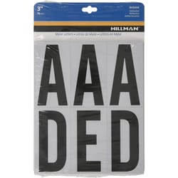 HILLMAN 3 in. Reflective Black Vinyl Self-Adhesive Letter Set A-Z 54 pc