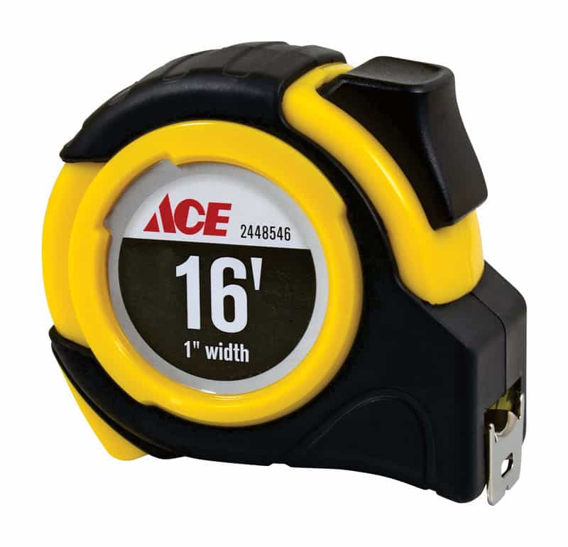 Ace 16 ft. L x 1 in. W Auto Lock Tape Measure Yellow 1 pk Ace Hardware