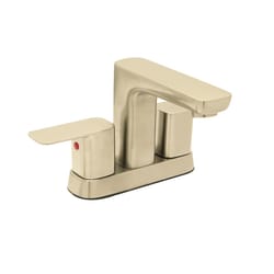 Huntington Brass Sevaun Satin Brass Contemporary Centerset Bathroom Sink Faucet 4 in.