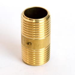 ATC 1/2 in. MPT X 1/2 in. D MPT Yellow Brass Nipple 1-1/2 in. L