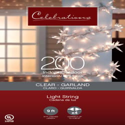 Celebrations Incandescent Clear 200 ct Rope Christmas Lights 9 ft.