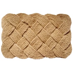 Entryways 30 in. W X 18 in. L Tan Knot-ical Coir Door Mat