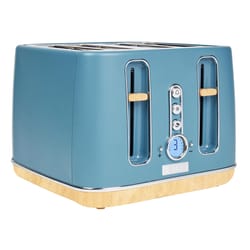 Haden Dorchester Stainless Steel Blue 4 slot Toaster 9 in. H X 12 in. W X 11 in. D