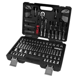 Performance Tool 1/4 in. drive Metric/SAE Mechanic's Tool Set 134 pc