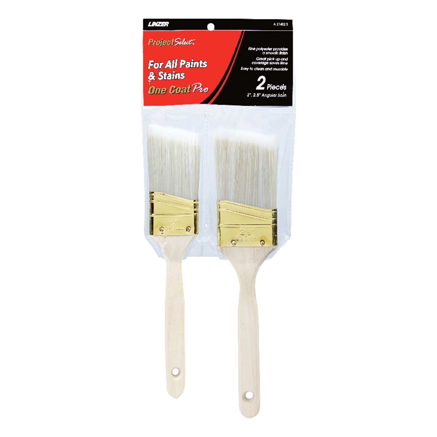 Linzer Project Select 2 and 21/2 in. W Angle Paint Brush Set Ace