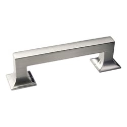 Hickory Hardware Studio Art Deco Bar Cabinet Pull 3-3/4 in. Stainless Steel Silver 1 pk