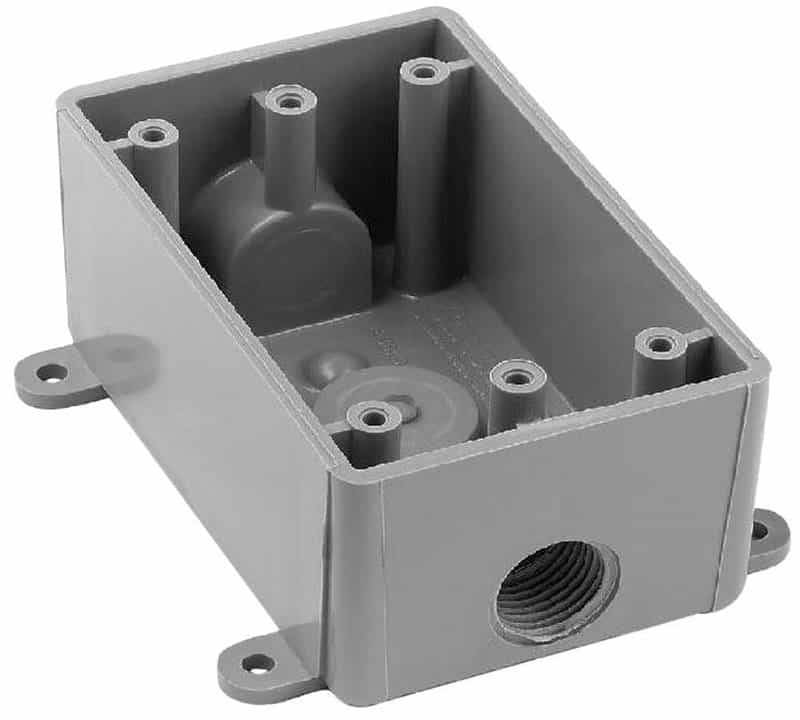 Carlon Rectangle 4.56 in. PVC Gray 1 gang TBox Ace Hardware