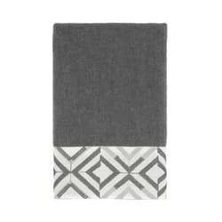 Avanti Linens Harlow Nickel Polyester Concentric Diamonds Fingertip Towel 1 pc
