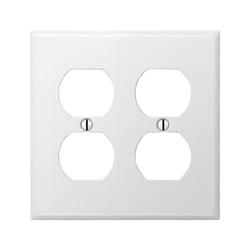 Amerelle Pro Smooth White 2 gang Stamped Steel Duplex Wall Plate 1 pk