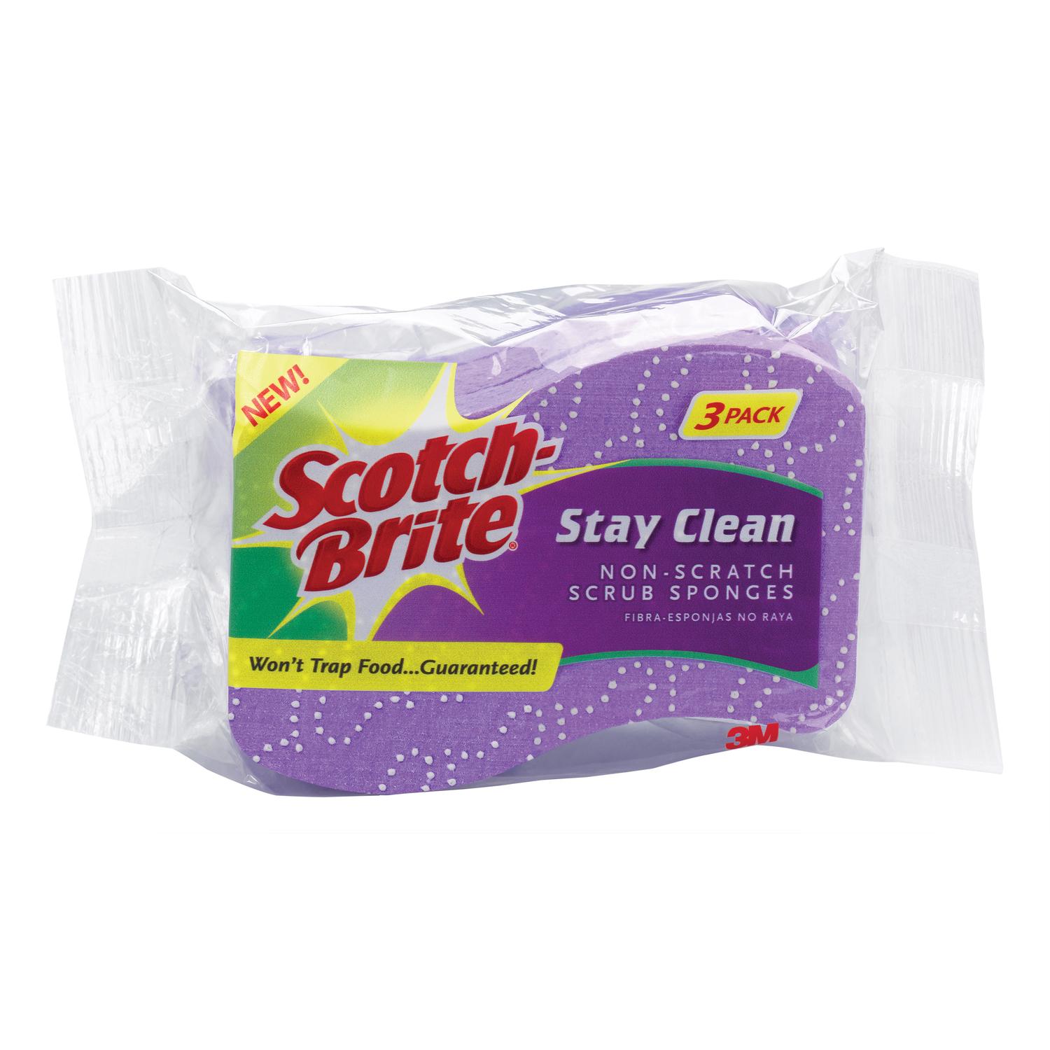 UPC 051141367217 product image for 8 Packs of 3 - Scotch-Brite Stay Clean Non-Scratch Scrub Sponges | upcitemdb.com