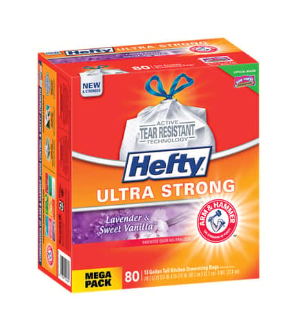 Hefty Recycling Trash Bags, Clear, 13 Gallon, 80 Count 