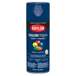 Krylon ColorMaxx Gloss Regal Blue Paint + Primer Spray Paint 12 oz