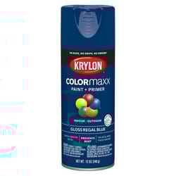 Krylon ColorMaxx Gloss Regal Blue Paint + Primer Spray Paint 12 oz
